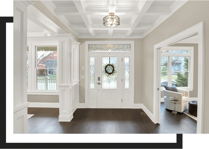 Elegant residential interior entryway designed by expert craftsman from The Trim Wright.
